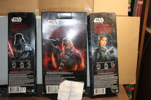 Paq Figuras Star Wars Darth Vader Jyn Erso Chewbacca Disney (Usado)