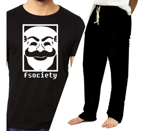 Conjunto Pijama Mr Robot Remera Pantalón Premium 3