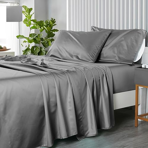 Royal Hotel Gray 600 Tc 4pc Ca-king Bed Sheet Set Cotton