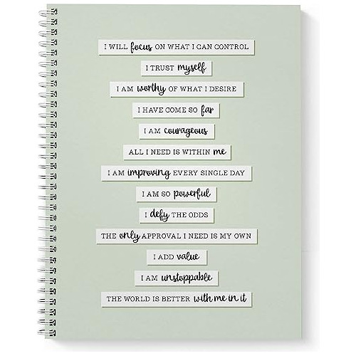 Positive Self Talk Spiral Notebook / 8.5  X 11  Journal...