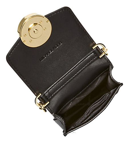 Bolsa Celular Michael Kors Monograma Crossbody Cadena Color Negro