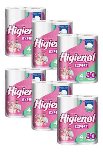 Papel Higiénico Higienol Export Hoja Simple 4x30m X6