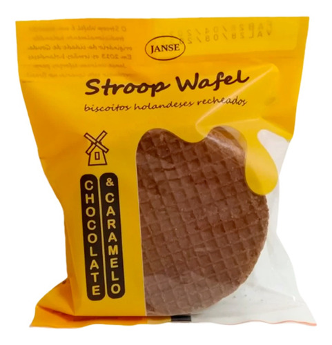Kit 4 Janse Stroopwafel Recheio Sabor Chocolate E Caramelo