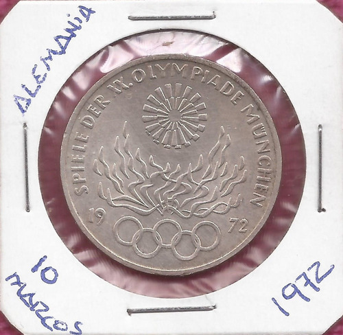 Moneda Alemana De Colección. 10 Marcos De 1972