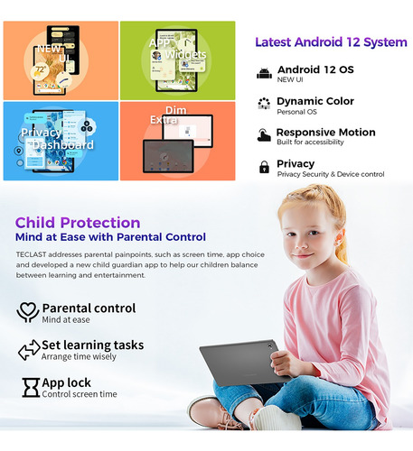Tablet Teclastp40hd10.1 6gb+128gb Memoria Dual Sim Android12