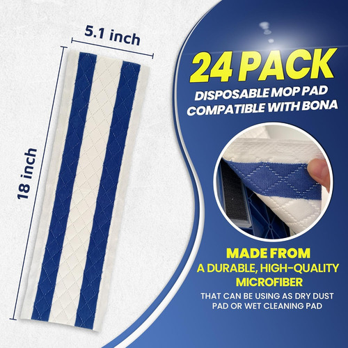 Paquete De 24 Almohadillas Desechables De Microfibra De 18 P