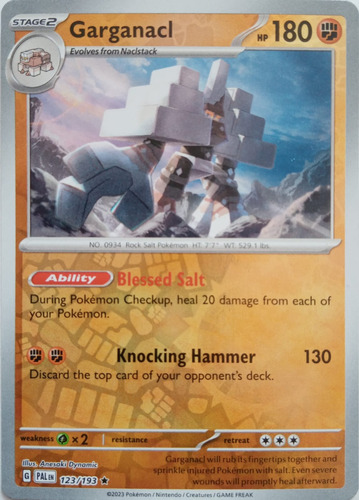 Pokémon Tcg Garganacl 123/193 Reverse