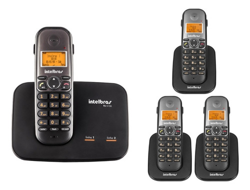 Mini Pabx Sem Fio 2 Linhas Bina Ts 5150 + 3 Ramal Intelbras