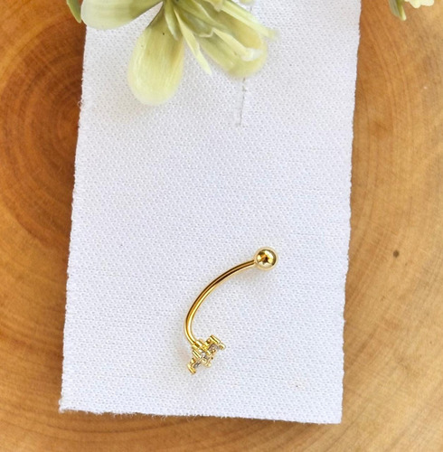 Piercing Intimo Genitál Umbigo Rook Coração Aço Cirúrgico Cor Florzinha Delicada Dourada