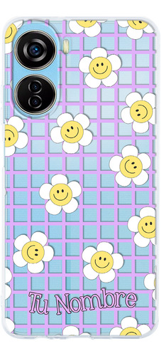 Funda Para Zte Para Mujer Flores Felices Con Tu Nombre