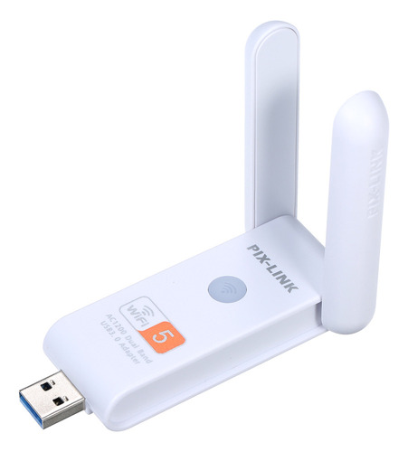 Adaptador Usb Wifi Dual Con Repetidor, Blanco A Antenas Alta