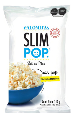 Palomitas Sal De Mar Caja 12 Pzas 110gr Slimpop Saludables