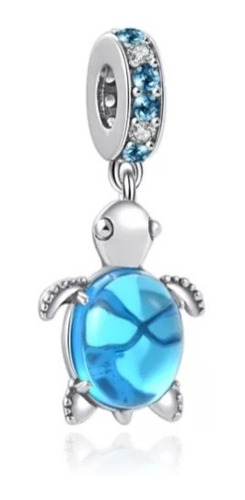 Charm Tortuga Plata-cristal Murano