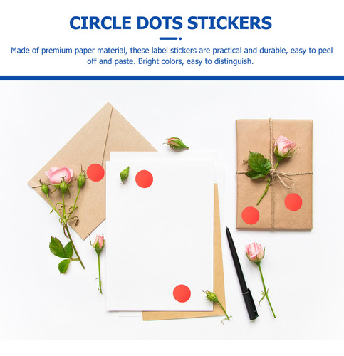 1 Rollo De Etiquetas Autoadhesivas, Pegatinas Con Puntos Cir