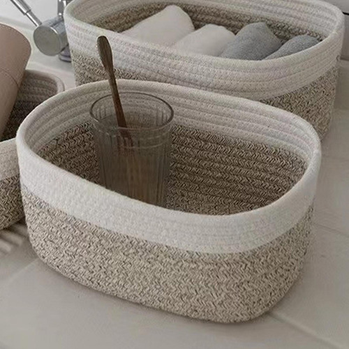 Cesta De Cuerda De Algodón Para Debajo Del 30cmx21cmx14cm