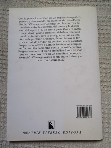 Imagen 2 de 5 de Hervé Guibert - Citomegalovirus. Diario De Hospitalización