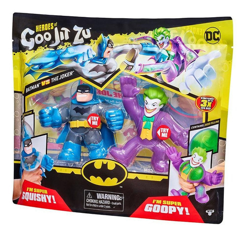 Goo Jit Zu 2 Pack Figuras Elasticas Dc Comics Batman Vs Joke