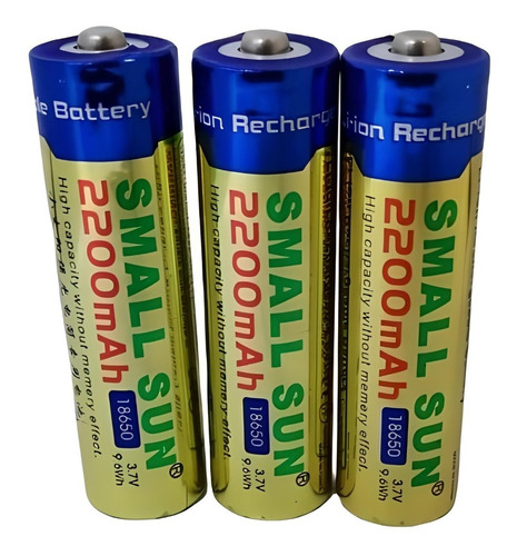 Kit Baterias 18650 X3 Unidades 9.6 Wh 3.7v Recargables 2200