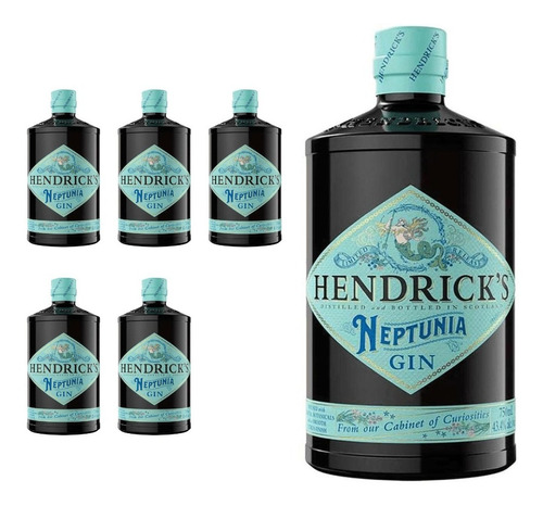 Gin Hendricks Neptunia 750cc X6. Quirino Bebidas 