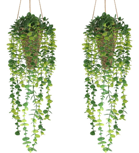 Planta Suspensa Falsa Nisoger Com Cesta De Tecido, 2 Pacote