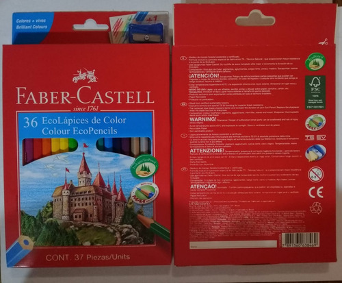 Lápices Faber Castell Color  X36 Largos + Sacapuntas