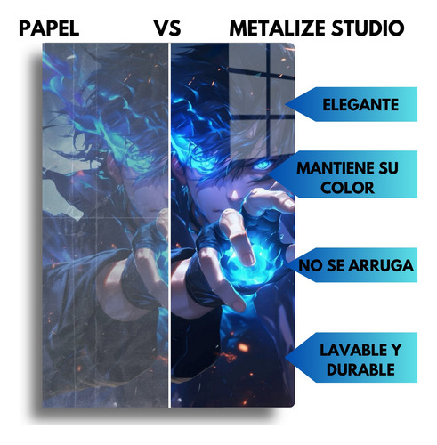 Colección Cuadros Solo Leveling Metal + Soporte 20x30 Poder