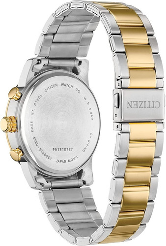 Citizen Quartz Chronograph Black Dial An8054-50e Color de la correa Plata y Oro Color del bisel Oro Color del fondo Negro