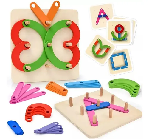 Juego Madera Geométrico Bar Shaped Montessori Geoplano Neo