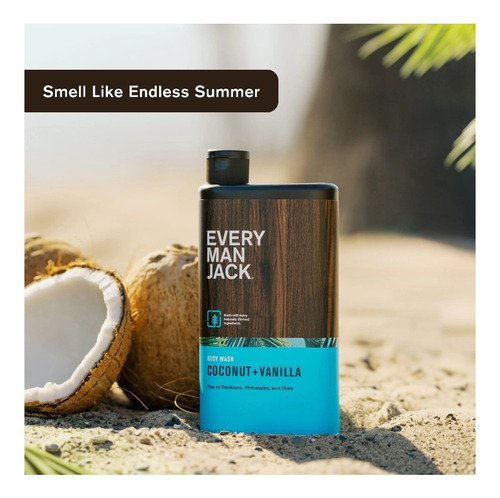 Every Man Jack Jabon Liquido Corporal Coco Y Vainilla 500 Ml