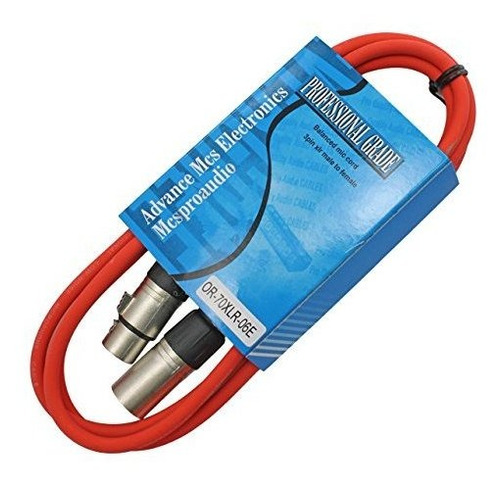 3 Pin Dama Microfono Cable Audio Anaranjado