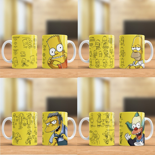 22 Plantillas Para Sublimar Tazas Personajes De Los Simpson 