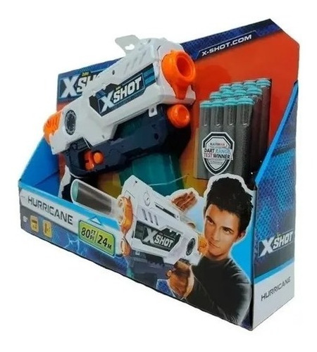 Imagen 7 de 7 de Pistola Huracan 12 Dardos Goma Eva Clip X-shot Zuru