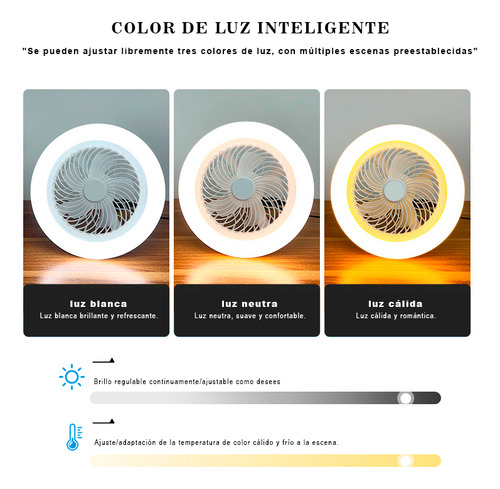 Ventilador Techo Con Lámpara Led 2en1 Con Control 85v 3tonos