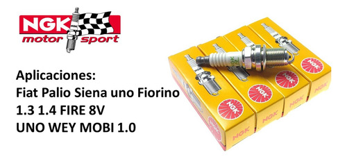 Kit X4 Bujias Ngk Gnc Fiat Palio Siena Uno Fiorino Wey Mobi