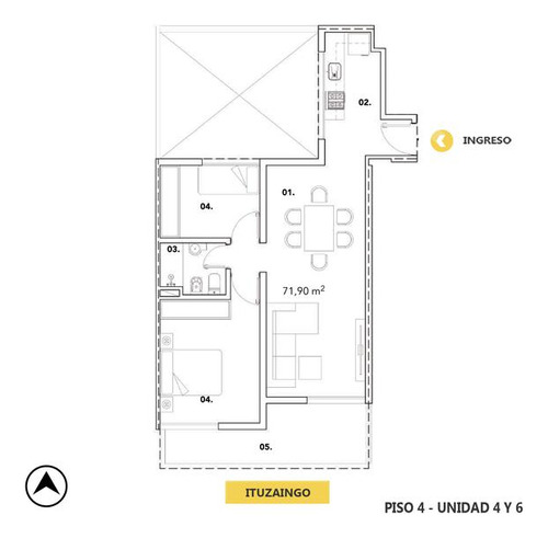 Departamento 2 Dormitorios En Venta - Centro, Rosario