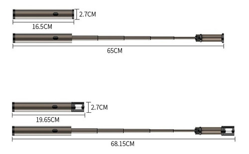 Bastão Monopod Selfie Bluetooth Magic Flute + Flash Led Rock