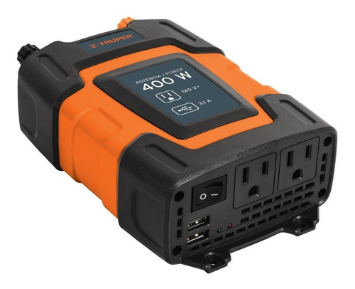 Inversor De Corriente P Auto C/ Puerto Usb 400w Truper 10449