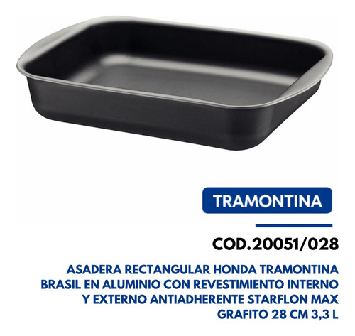  Asadera Rectangular Honda Tramontina Brasil En Aluminio 
