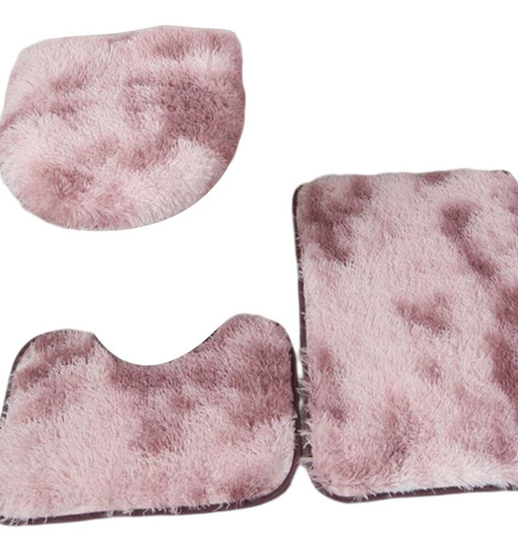 Juego De 3 Alfombrillas De Baño Con Tapa De Inodoro