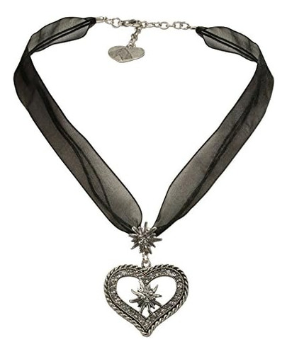 Collar De Organza Bávara Alpenflüstern Con Corazón De Edelwe