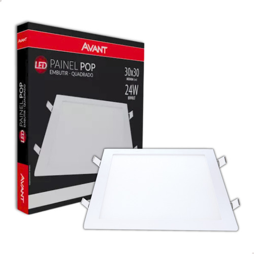 Painel Plafon Led 24w Quadrado Embutir Branco Frio 29x29 110v/220v