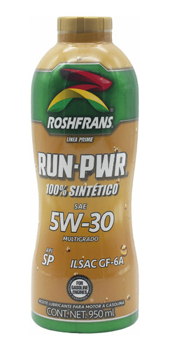 Aceite De Motor Roshfrans 950 Ml Run-pwr Sintético 5w-30