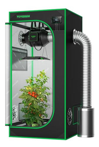 S224 2x2 Grow Tent, 24 X24 X48  High Reflective Mylar W...