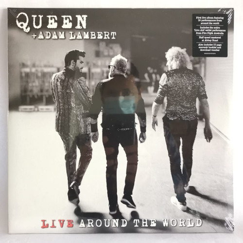 Queen Y Adam Lambert Live Around The World Black Edit Vinilo