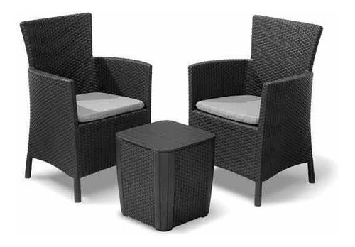 Set De Jardín Y Balcón Para Exterior Tipo Rattan Grafito