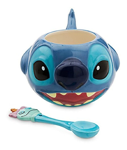 Disney Store Stitch Coffee Mug And Spoon Set 2015