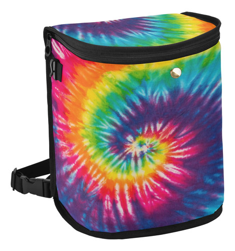 Aslsiy Swirl Rainbow Tie Dye Bote De Basura Para Automovil C