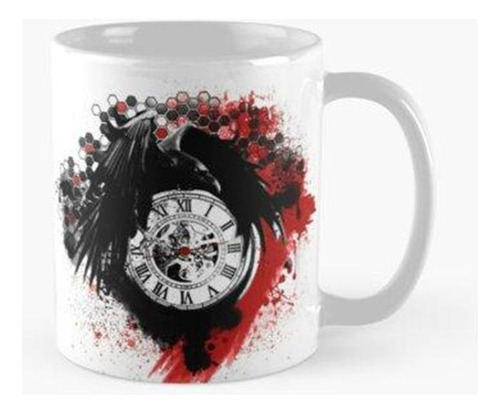 Taza X4 Trash Polka Estilo Cuervo Y Reloj Edición Blanca Cal