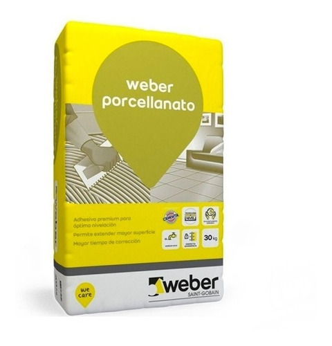 Weber Porcellanato Pegamento ( Bolsa X30kg Gris)