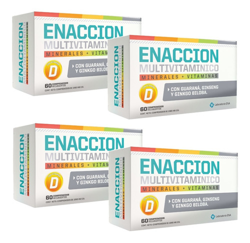 4 Enaccion Multivitaminco X 60u Vitaminas + Energizantes